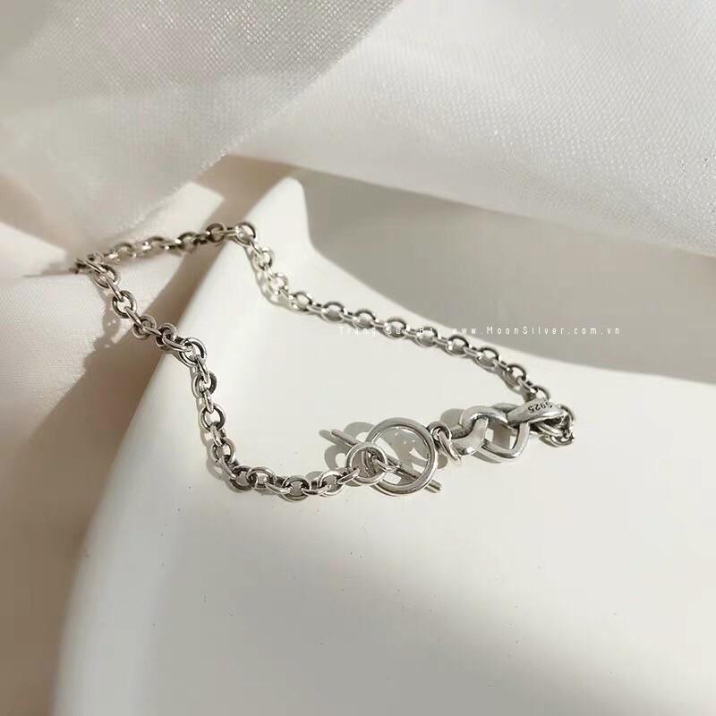 Lắc Tay Bạc Thái Khoen Trái Tim