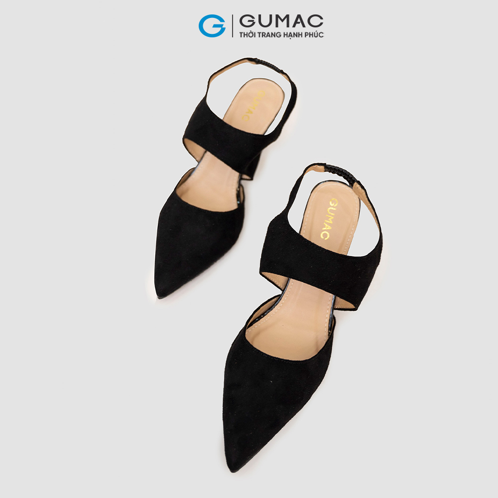 Giày cao gót da lộn GUMAC GD316 quai co giãn