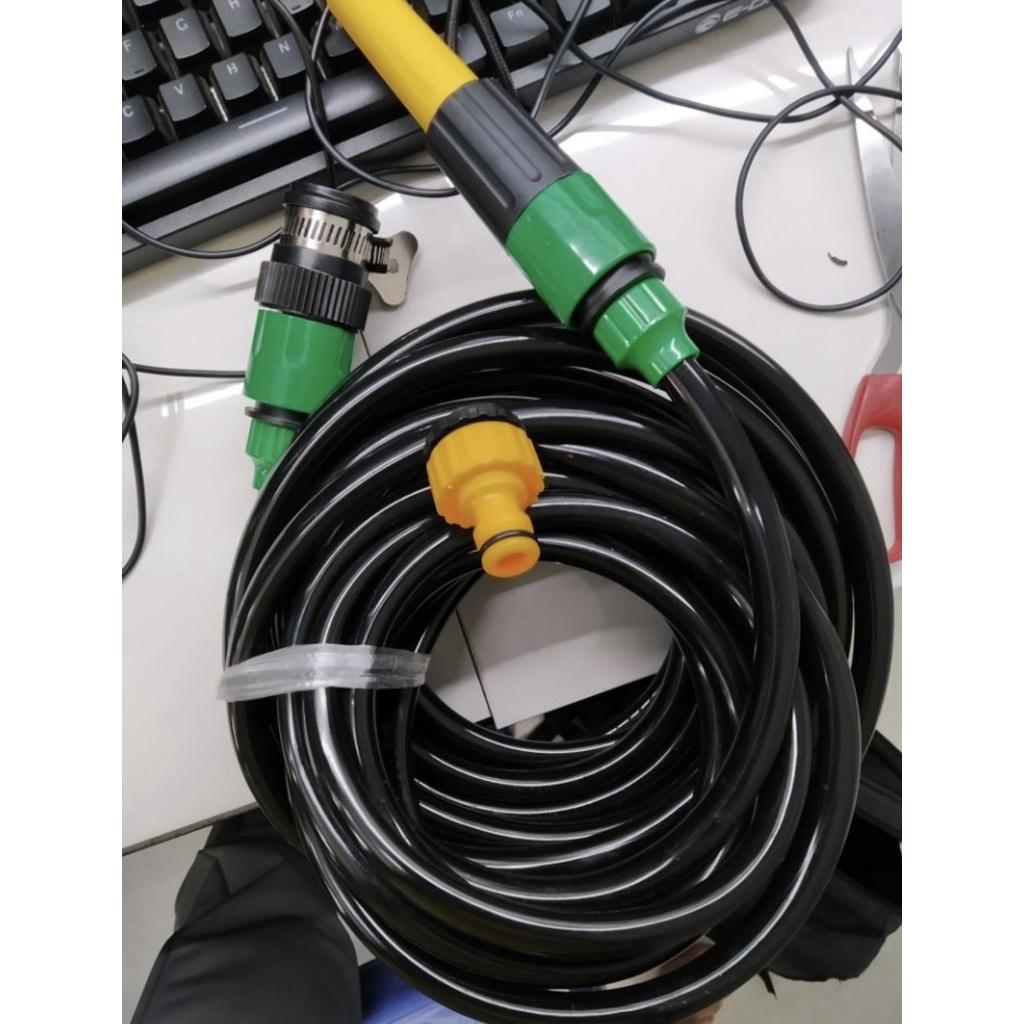 Bộ vòi xịt nước Tưới cây, Rửa xe + Phụ kiện + 15m dây, Vòi nhựa phun thẳng đa năng nhiều chế độ