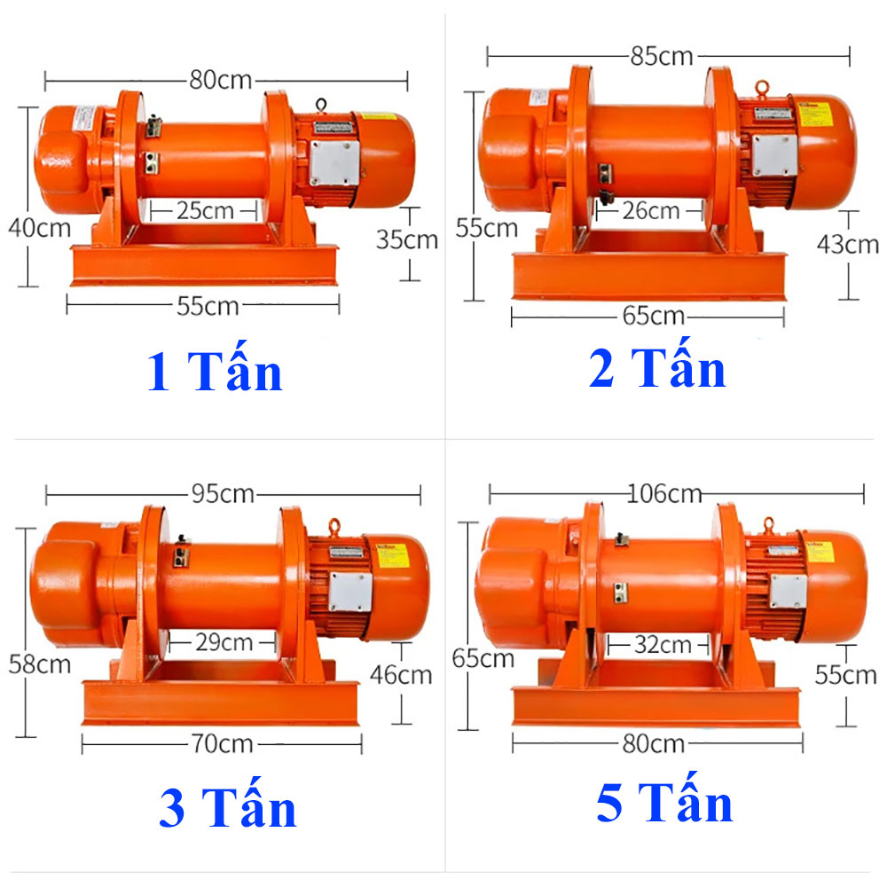 Tời chữ nhất ABG, động cơ đồng nguyên chất, phanh tự động tắt (chưa bao gồm: cáp, móc, tủ điều khiển)