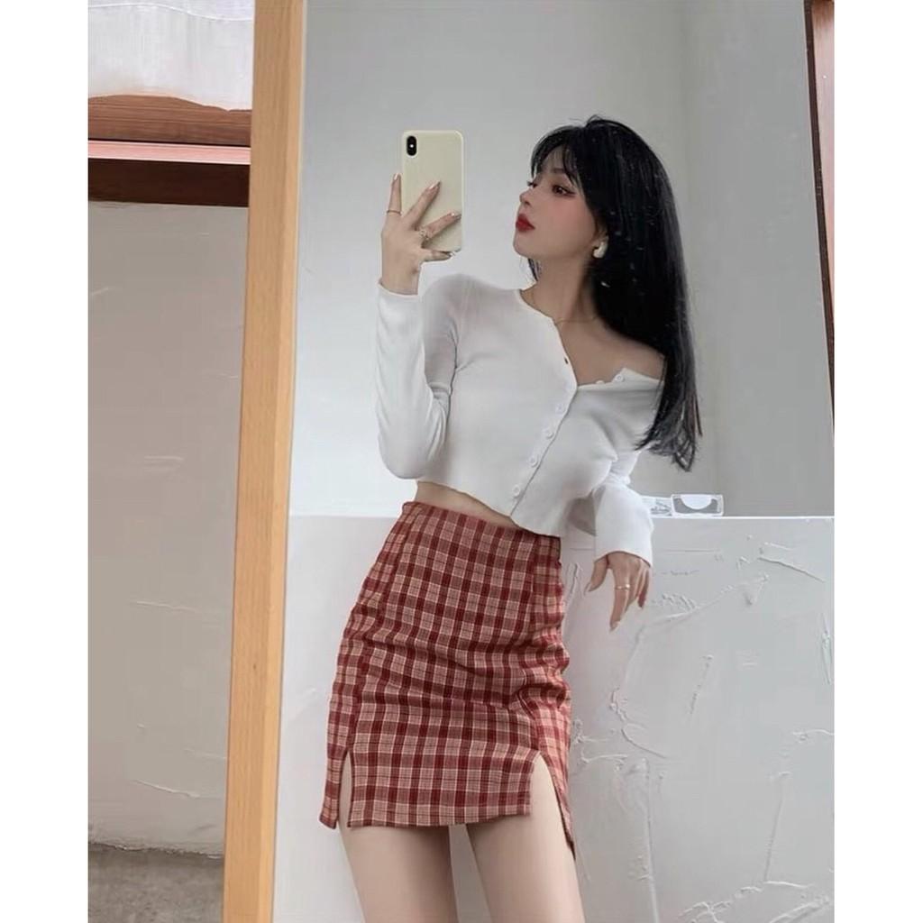 ÁO CROPTOP BORIP TAY DÀI GÀI NÚT CỔ TIM ÔM BODY CO GIÃN - ÁO THUN CRT TRƠN BASIC ULZZANG CÁ TÍNH BLUE TÍM 31