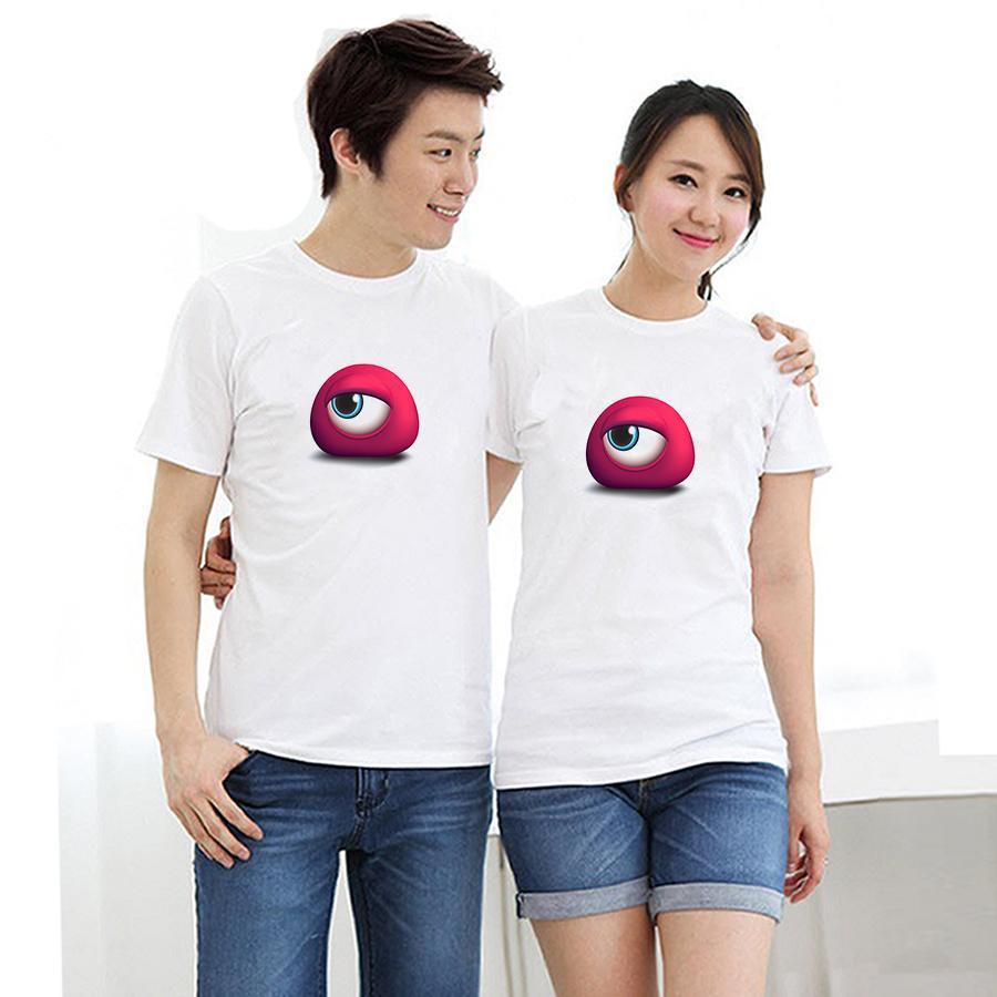 Áo thun cặp đôi in hình con mắt form rộng phong cách hàn quốc