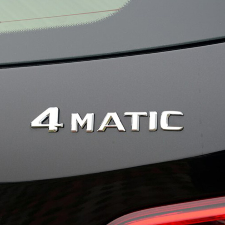 Tem, Decal logo inox 3D chữ nổi 4 MATIC dán xe đuôi ô tô, xe hơi G30209