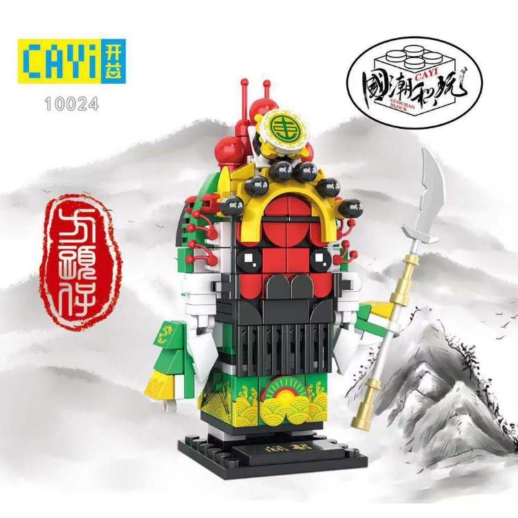 Mô hình Tam Quốc Hý Kịch lego lắp ghép các nhân vật Quan Công, Trương Phi, Lã Bố, Chu Du