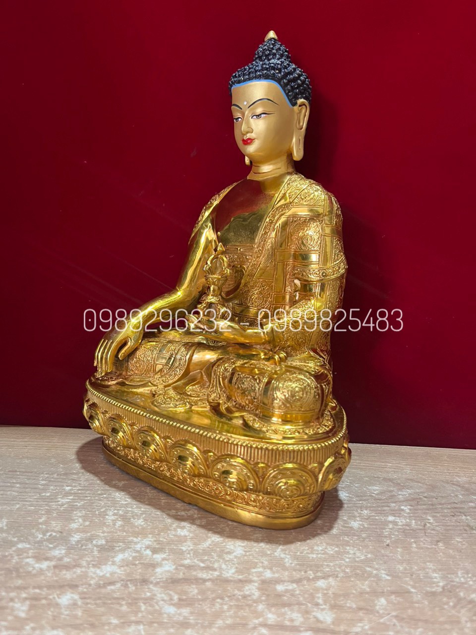 Tượng đồng Phật Thích Ca Mâu Ni đồng vàng đẹp - Tôn tượng Thích Ca cao 29cm