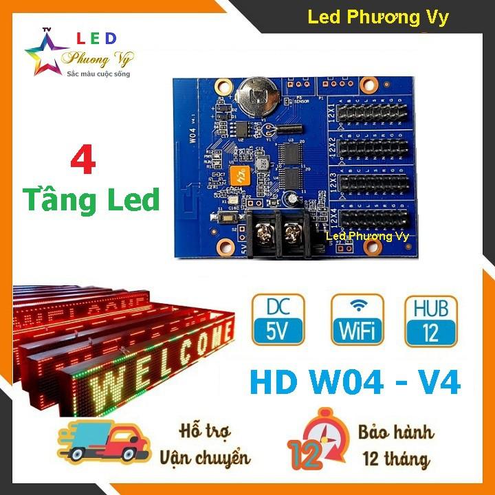 Card Led ma trận wifi HD W04 version 4.0 mới nhất- Điều khiển 4 tầng Led module LED 1 màu, 3 màu