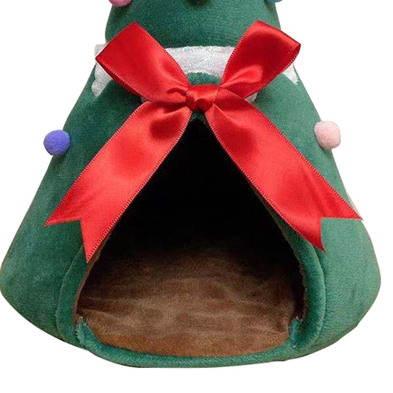 Cat Bed Christmas Tree Shape Warm Comfortable Soft for Sleeping Pet Accessories