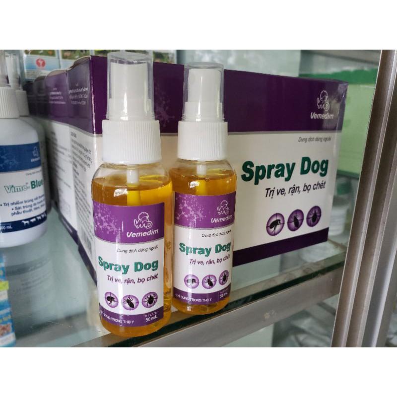 Spray Dog Vemedim - Thuốc xịt ngăn ngừa ve rận, chấy, bọ chét cho chó chai 50ml