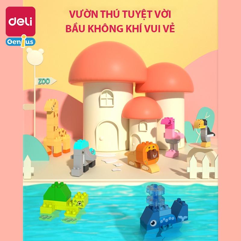 Bộ Đồ Chơi Lego Lắp Ráp Xếp Hình Cầu Trượt Thả Bi Vườn Bách Thú Deli - Đồ Chơi Giáo Dục Cho Bé Từ 3 Tuổi Phát Triển Tư Duy Trí Tuệ Nhận Biết Của Trẻ - 74543 74544