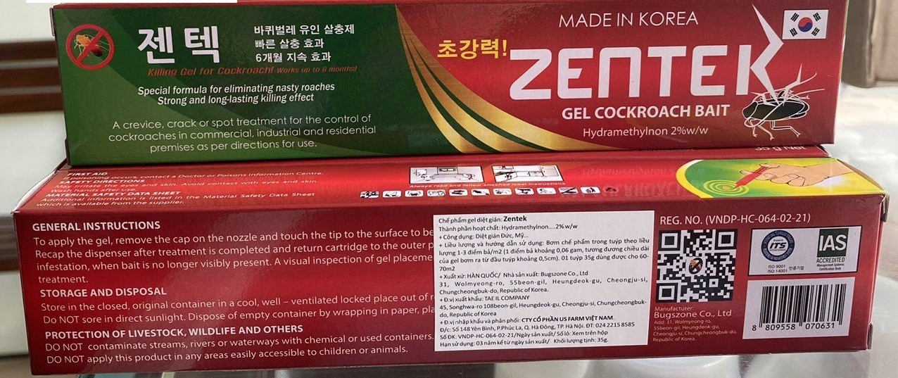 GEL BẢ DIỆT GIÁN ZENTEK NHẬP KHẨU HÀN QUỐC