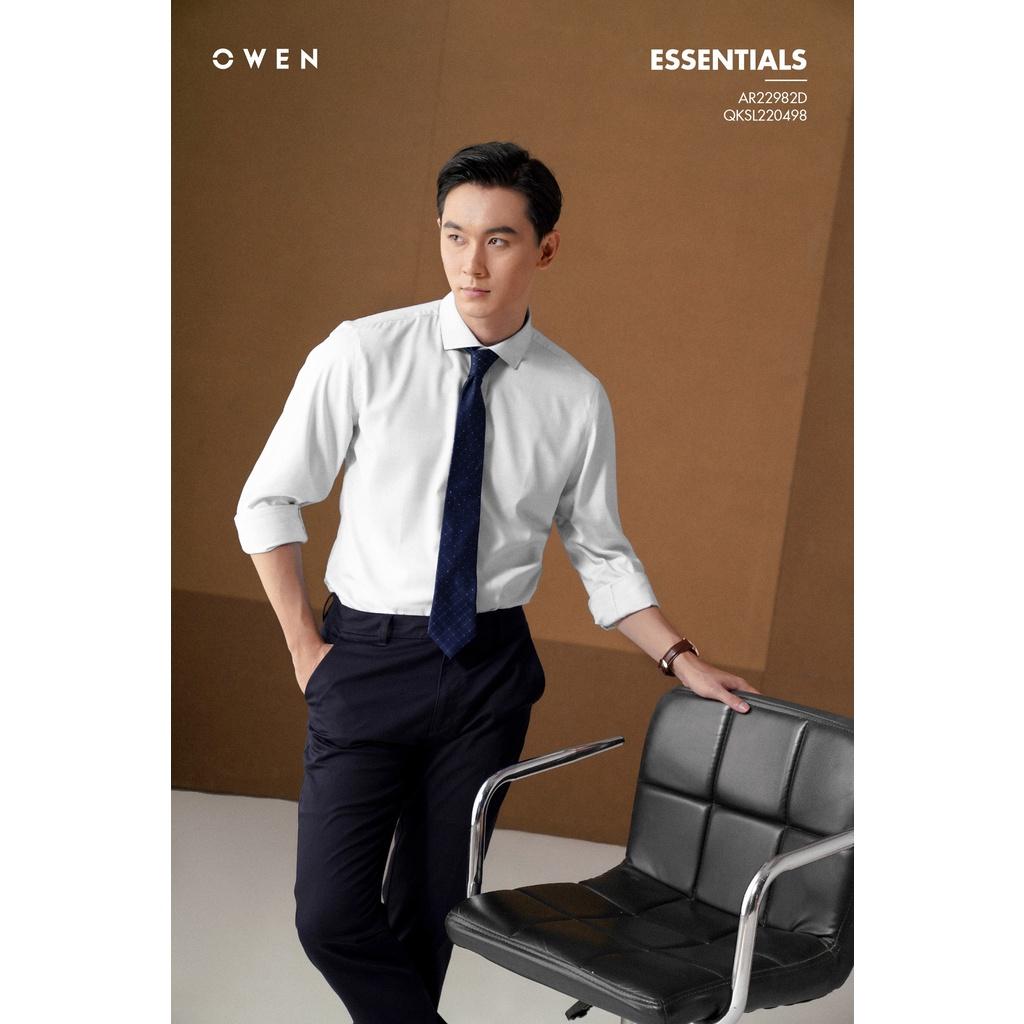 OWEN - Áo sơ mi trắng dài tay KHÔNG TÚI dáng Regular sợi Recycle mã AR221560D- OWEN Flagship Store