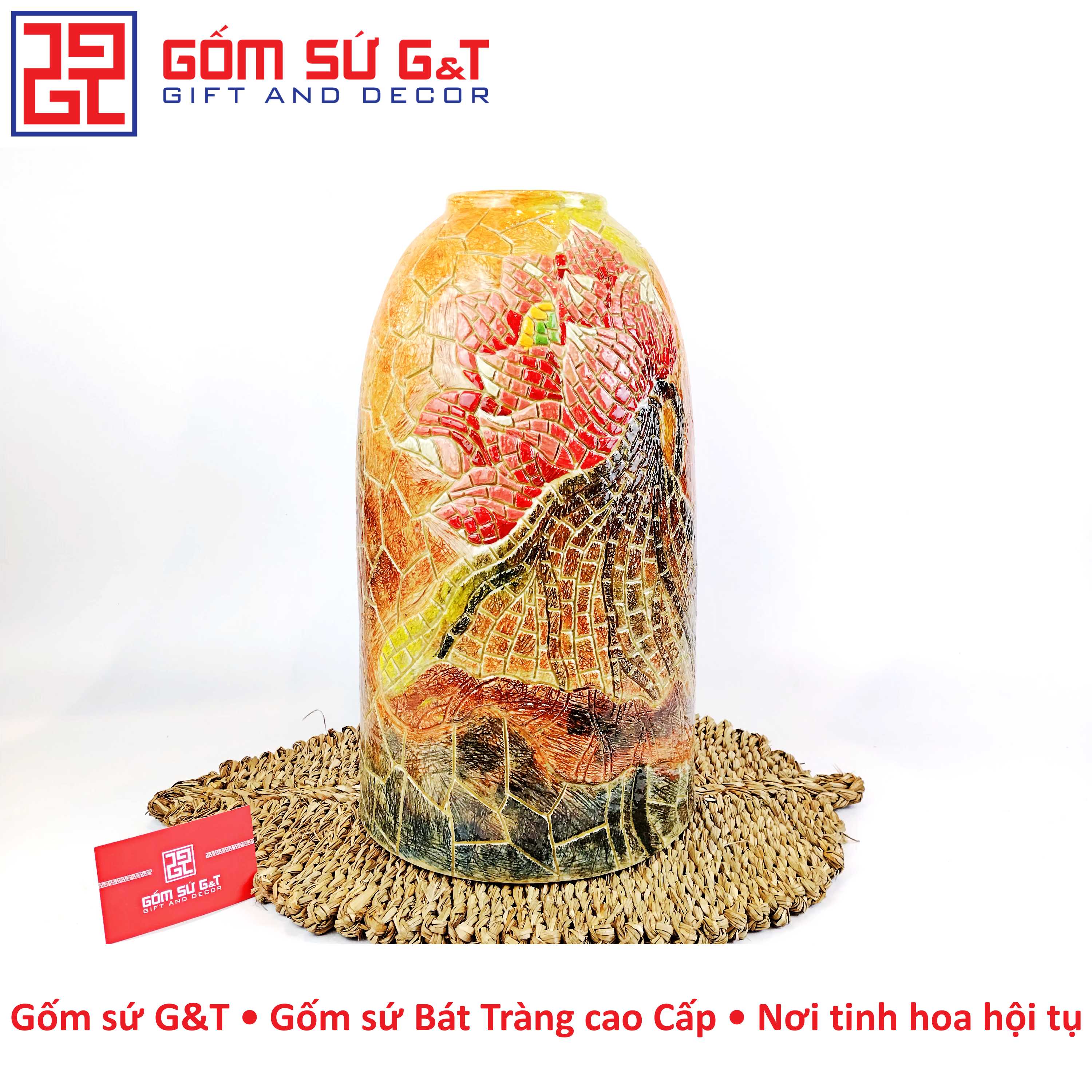 Chuông đại khắc sen Gốm Sứ G&T