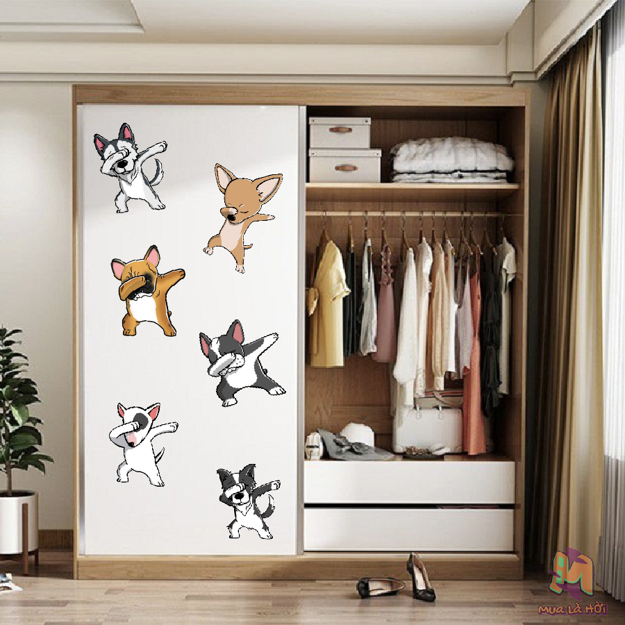 Miếng dán Stickers in hình các loài chó