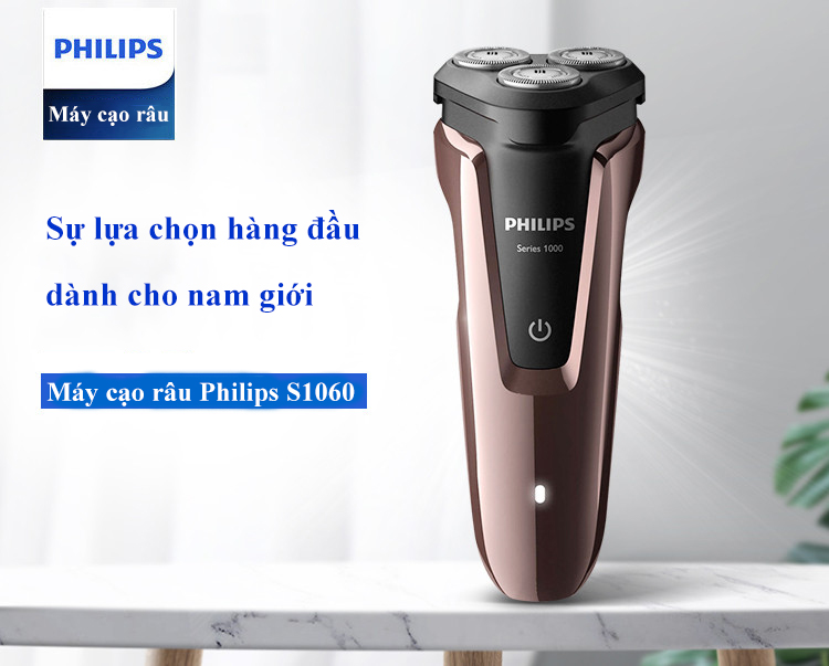 Máy cạo râu philips điện đa năng khô và ướt 3 lưỡi tự mài S1060 - Hàng nhập khẩu