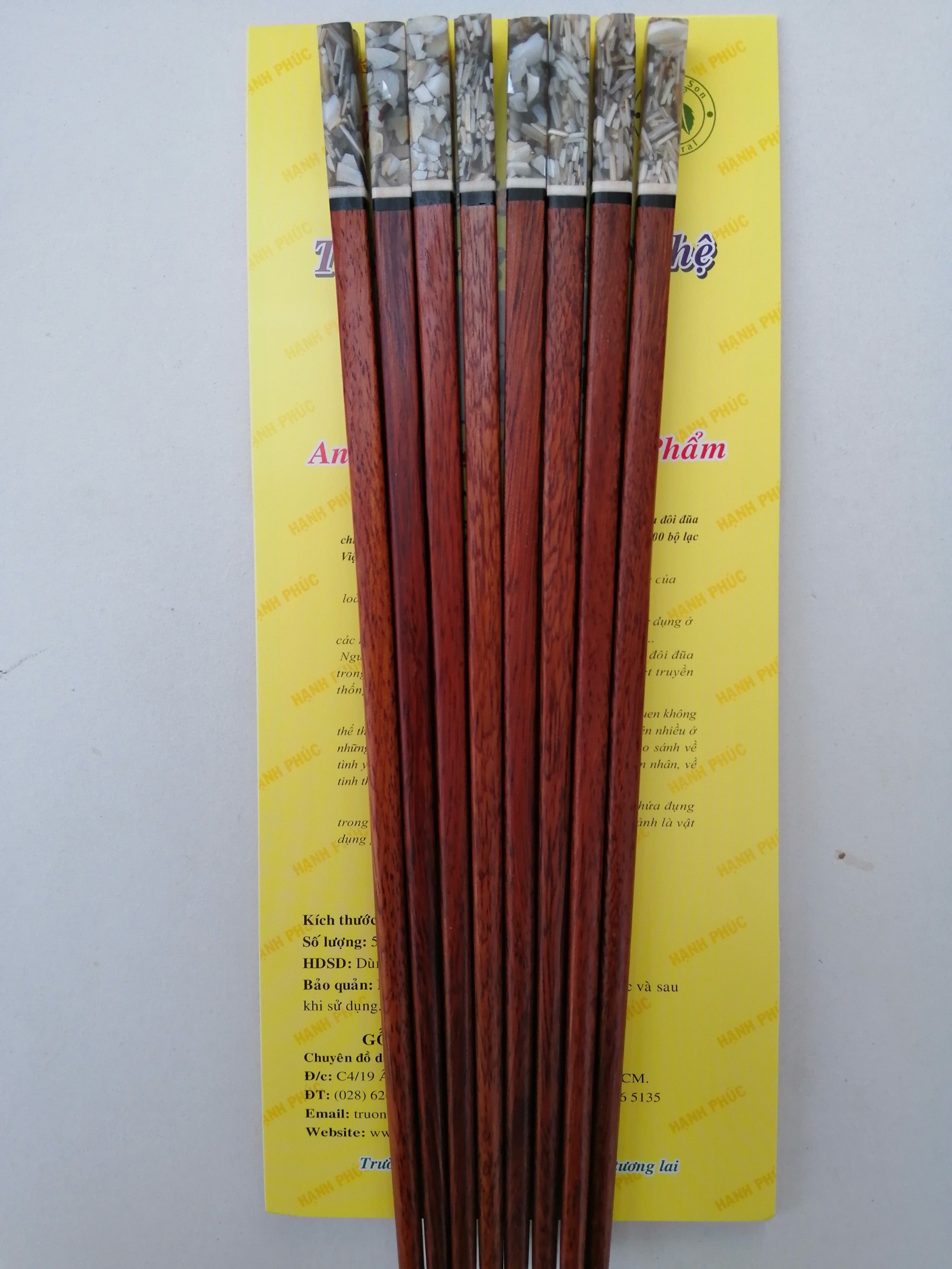 Đũa Gỗ Cẩm Ghép Ốc 5 Đôi - Đồ Dùng Nhà Bếp Thương Hiệu Trường Sơn