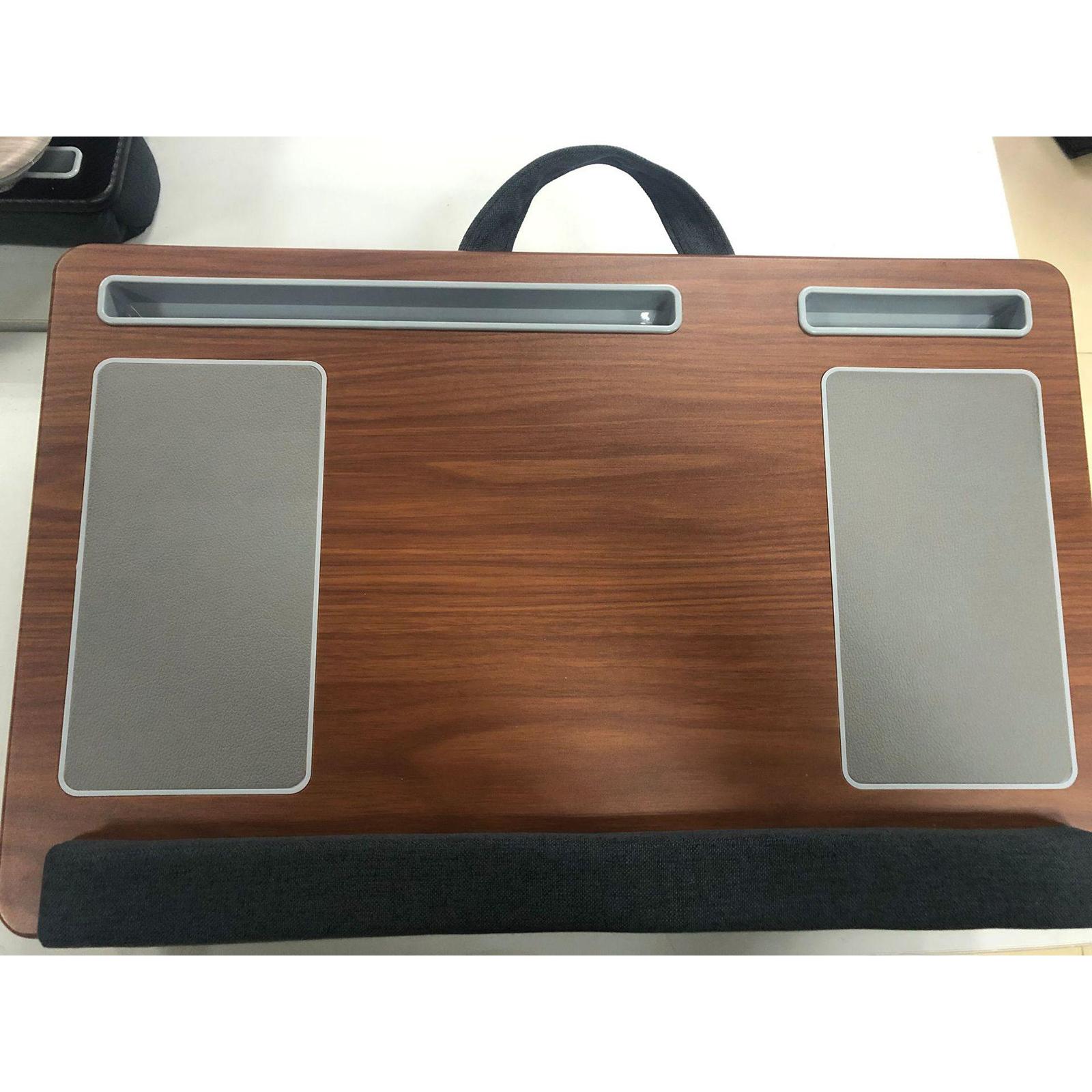 Computer Laptop Table Stand with Wrist Rest  Brown