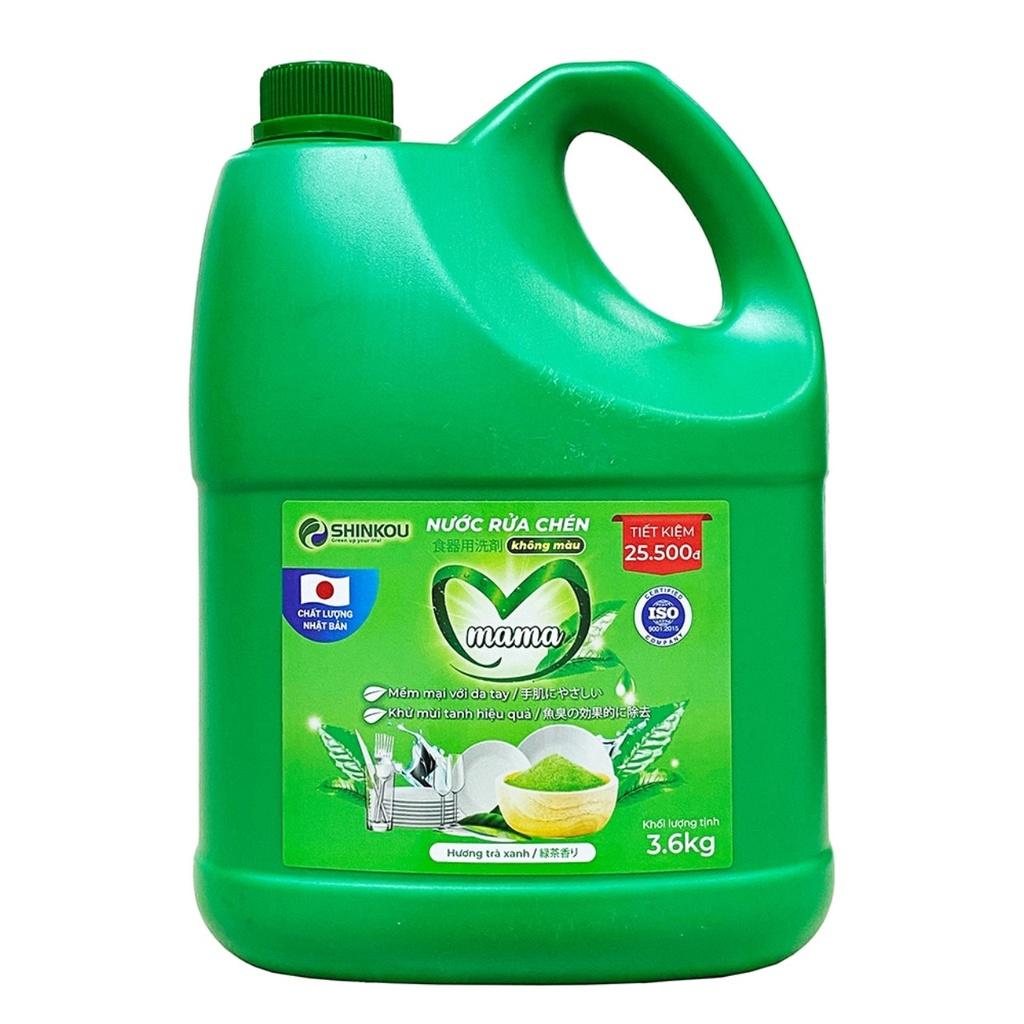 NƯỚC RỬA CHÉN SENZAI VINA CAN LỚN 3.6KG, HƯƠNG CHANH TƯƠI/TRÀ XANH, SẢN PHẨM CHẤT LƯỢNG NHẬT BẢN
