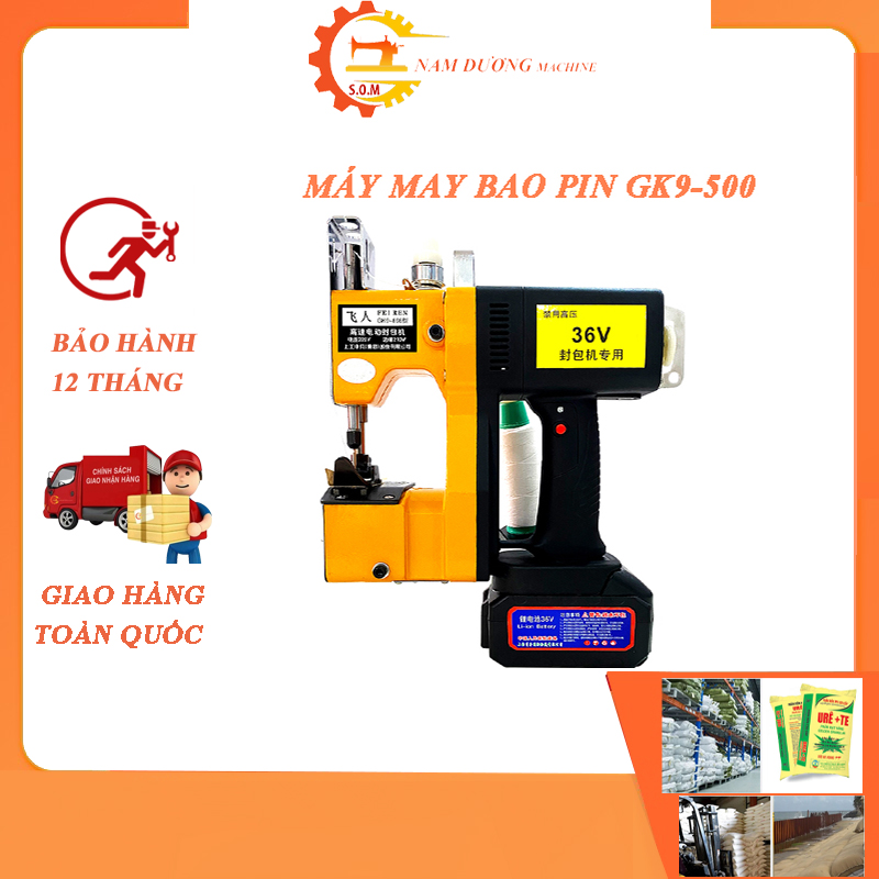 Máy khâu bao cầm tay chạy pin GK9-500 may nhiều loại bao nhỏ gọn tiện lợi &gt; pin sạc nhanh