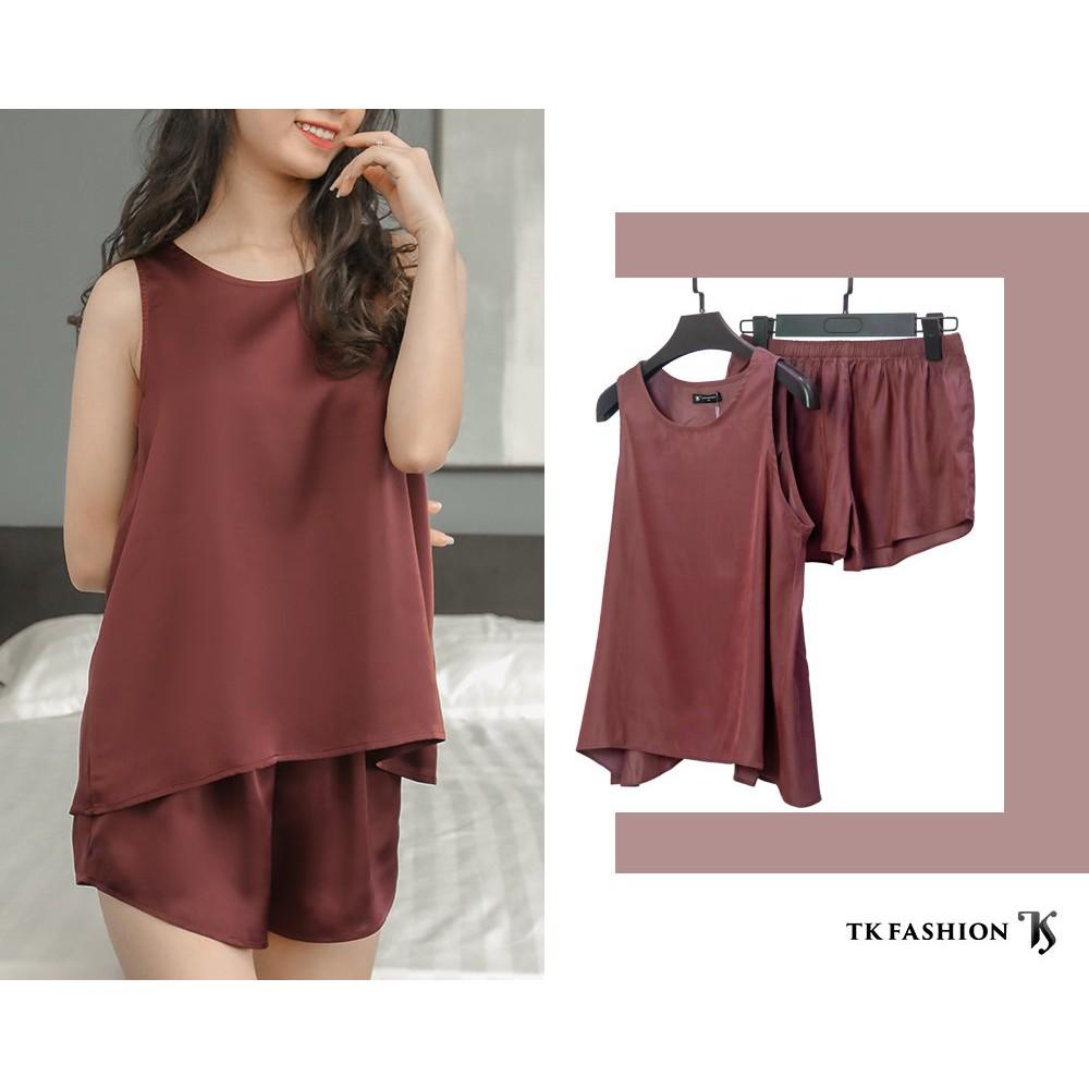 Bộ đồ ngủ nữ mặc nhà Pyjama, set đồ nữ sát nách TKFASHION BD12