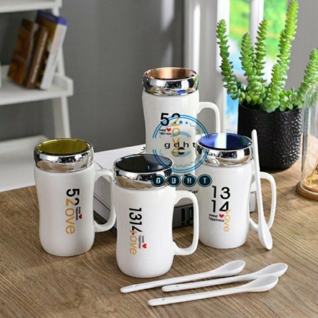 Ly sứ uống nước có lắp đậy-hh110