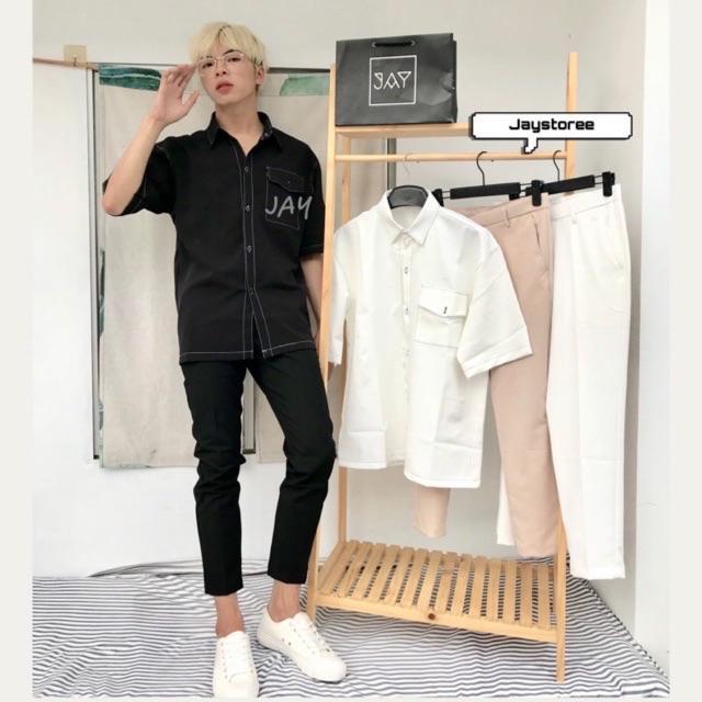 Quần Baggy Tây đen ️/ Form nam nữ unisex/ Quần âu nam Jaystoree