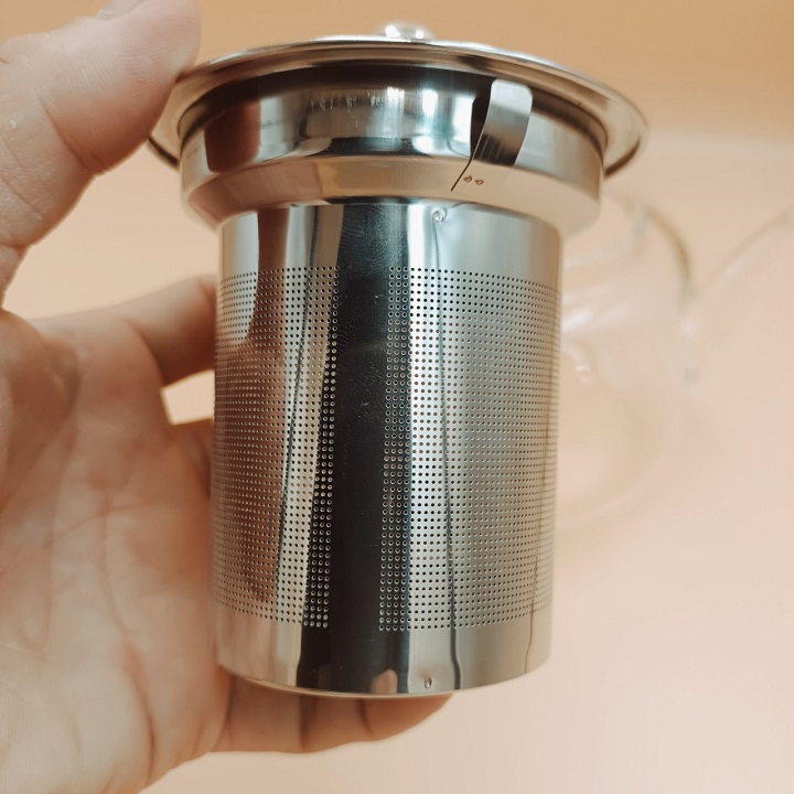 Ấm bình pha trà thủy tinh chịu nhiệt  có lõi lọc inox cao cấp