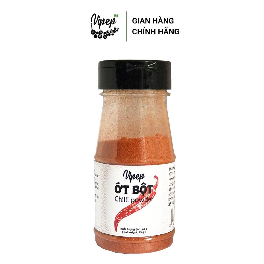 Ớt bột Vipep 45g xay mịn nguyên chất - gia vị cay thơm tạo màu, tẩm ướp cho các món kimchi Hàn Quốc, lẩu, kho, chiên