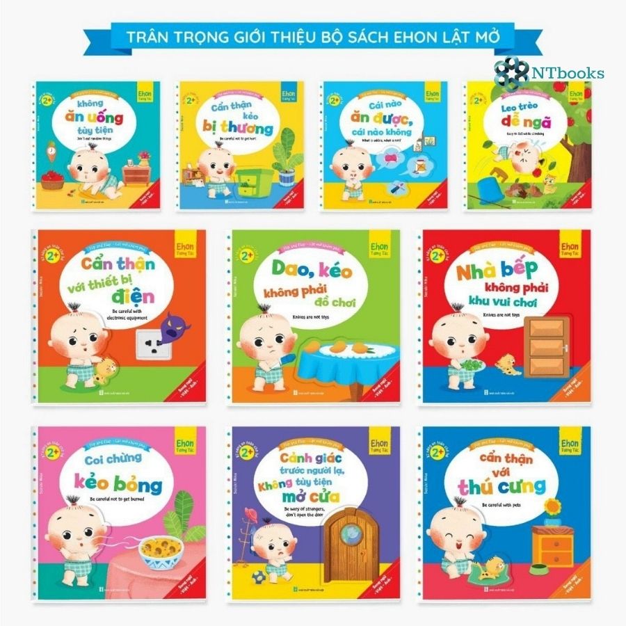 Bộ Ehon tương tác lật mở – Kỹ năng an toàn cho bé (song ngữ Việt – Anh) - NTbooks