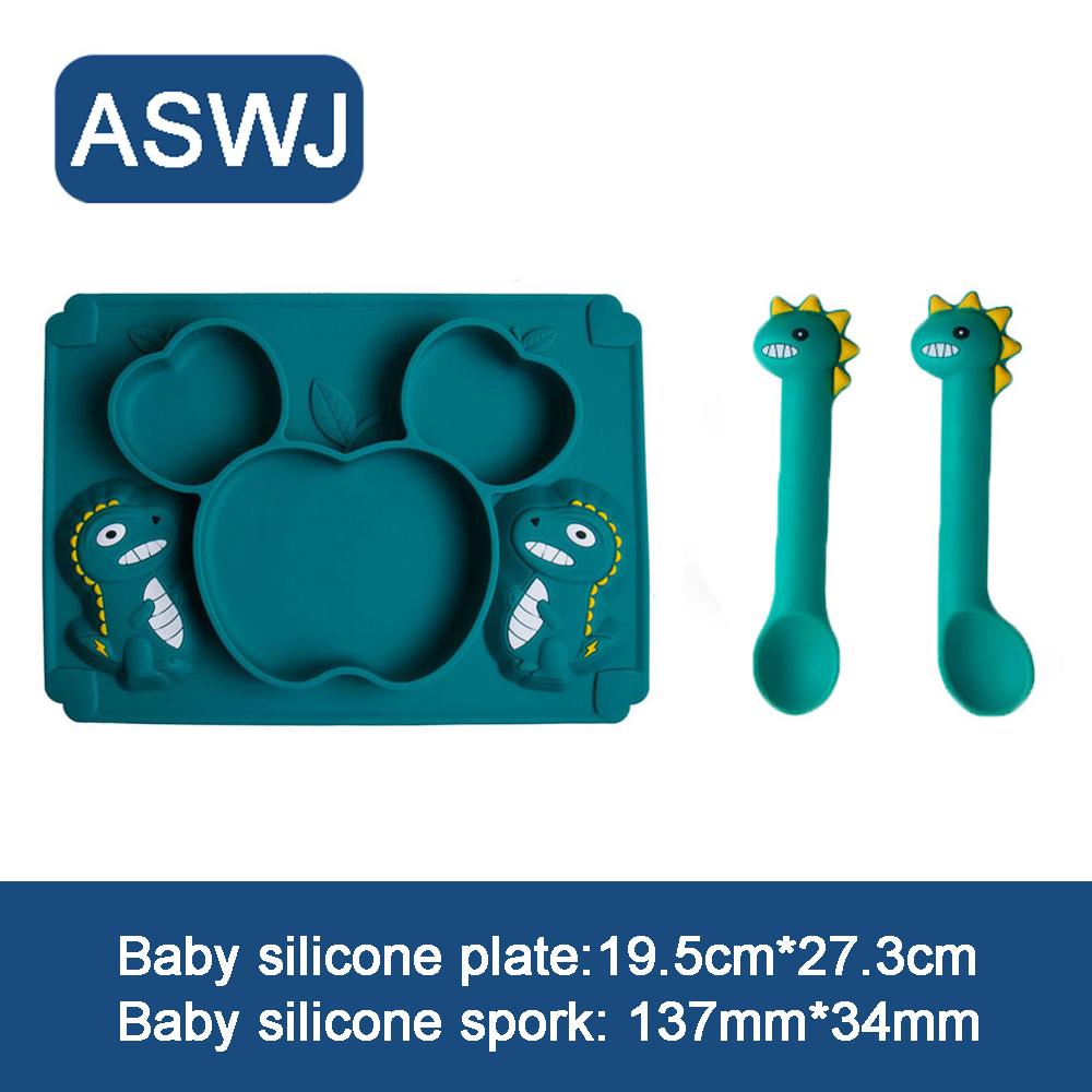 Cho Bé Bộ Đồ Ăn 3 Món Bé Đĩa Dùng Tiệc Gia Sáng Tạo Hoạt Hình Nĩa Cốc Thả Chịu Trẻ Em Ăn Món Ăn Cho quà Tặng