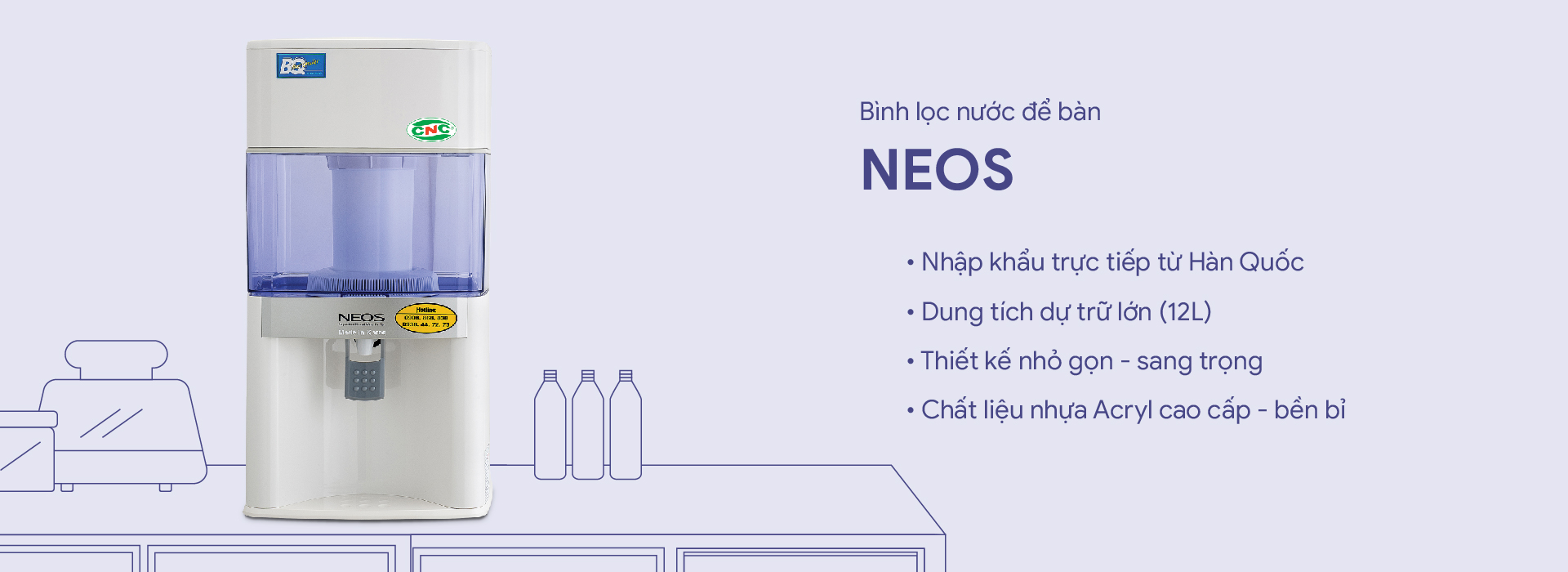 BÌNH LỌC NƯỚC ĐỂ BÀN CNC NEOS