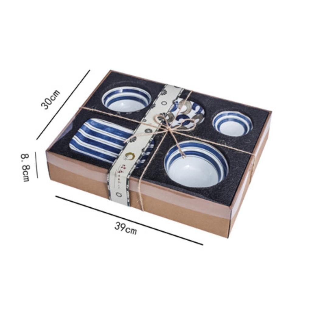 Set 6Pcs Chén Dĩa Ăn Shino-Cobalt Japan - Home and Garden