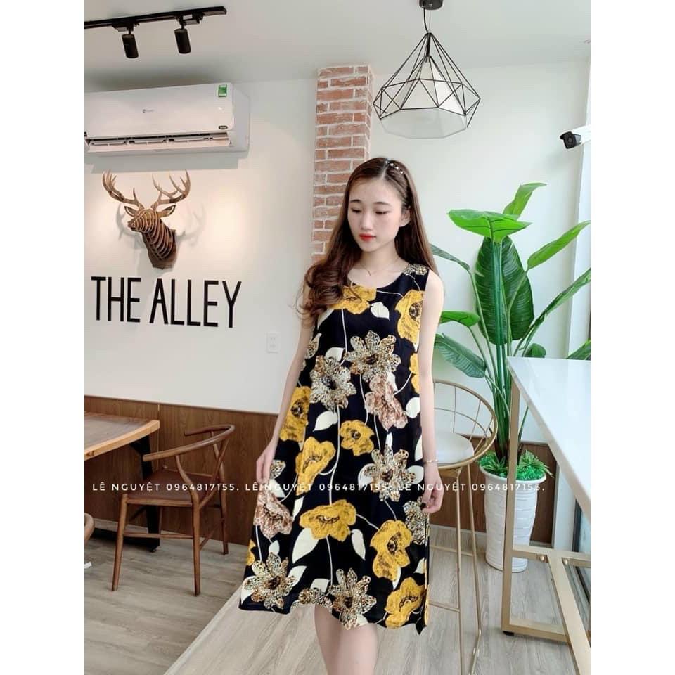 Váy bầu chất lanh mềm mại, siêu dễ thương mặc nhà và mặc ngủ thoải mái dễ chịu