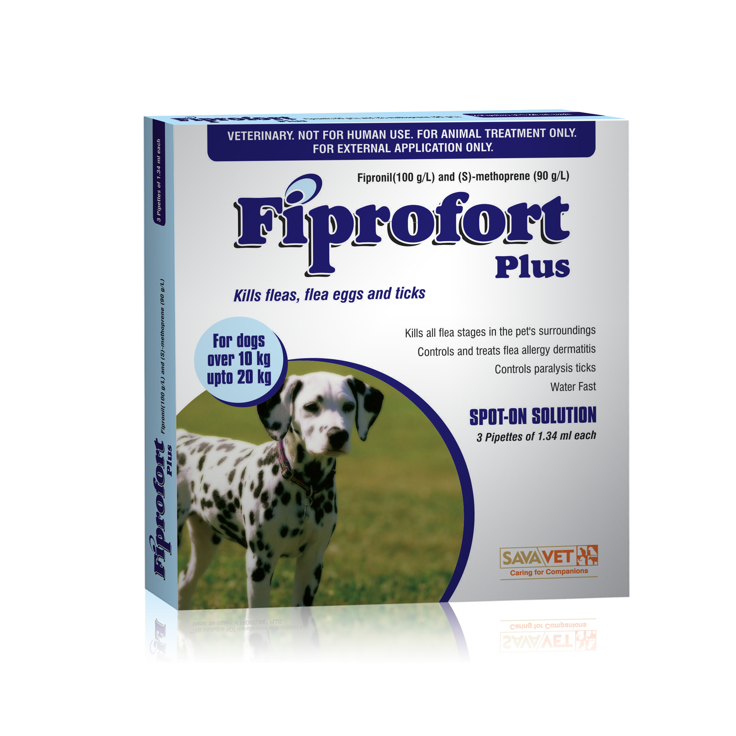 Fiprofort Plus - Sản phẩm diệt bọ chét, ve chó cho chó từ 10-20kg (Hộp 3 tuýp)