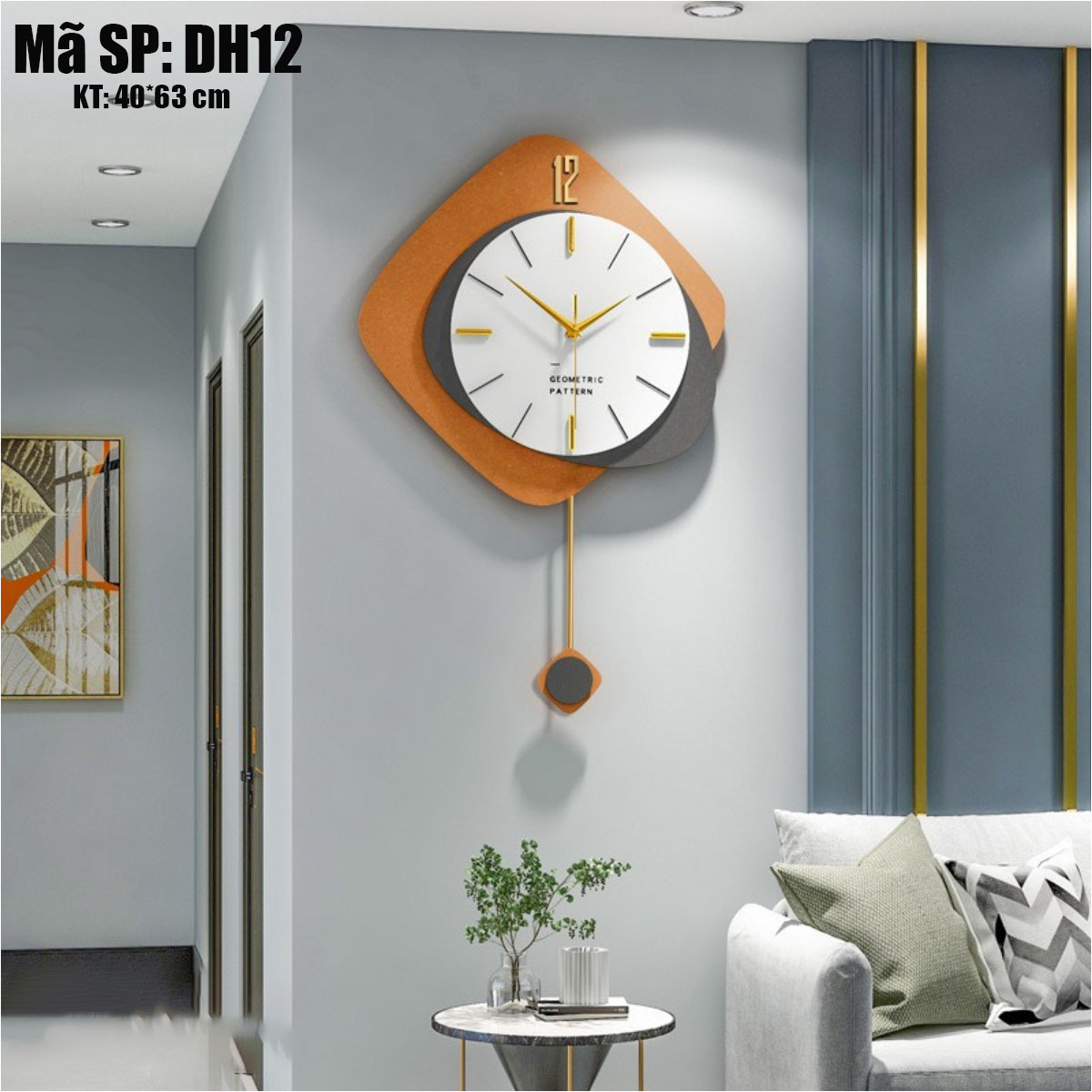 Đồng hồ treo tường hiện đại - Đồng hồ treo tường cao cấp sang trọng - Mã DH12