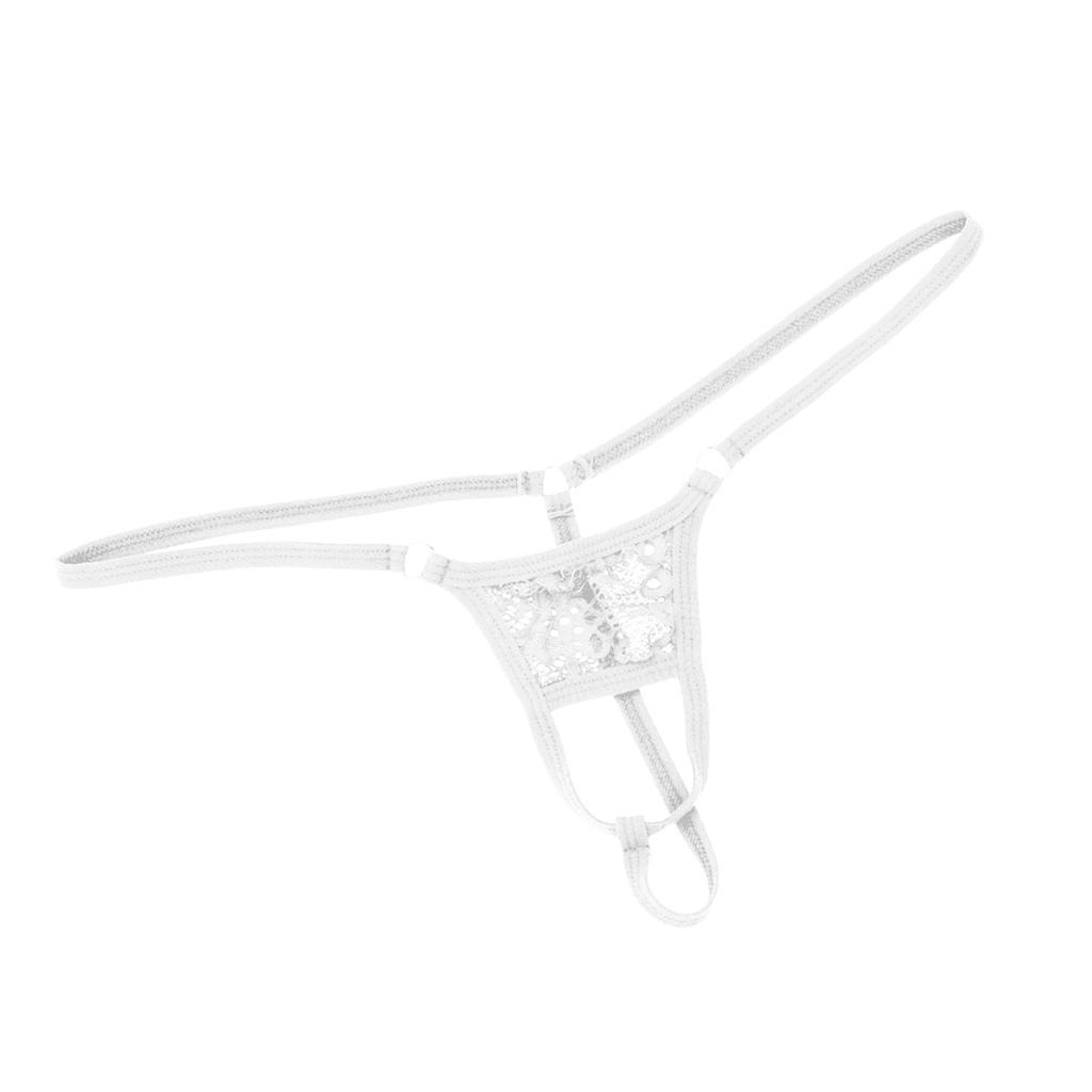 2-6pack Men's Open Front Breathable G-String Underwear Pouch Brief Thong White