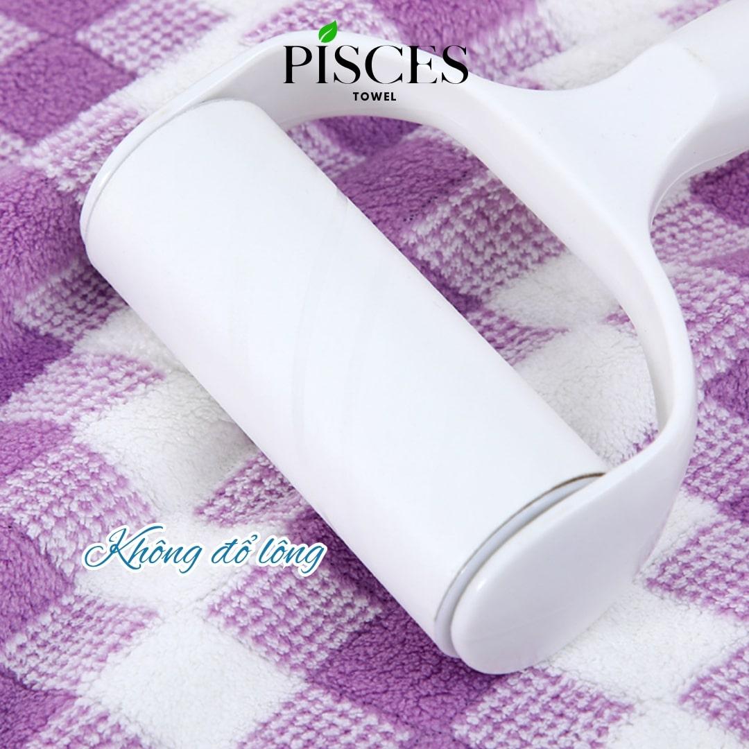 Khăn Tắm PISCES TOWEL 70x140cm Caro Cotton Mềm Mại, Khăn Spa Yoga Gym Thể Thao Thấm Hút Mồ Hôi - Xanh ngọc, Xanh ngọc