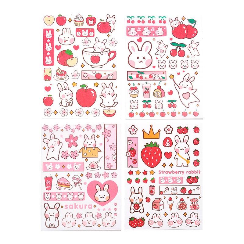 Set 4 tấm nhãn dán sticker dễ thương sáng tạo trang trí dễ thương phong các Hàn Quốc INS ST81