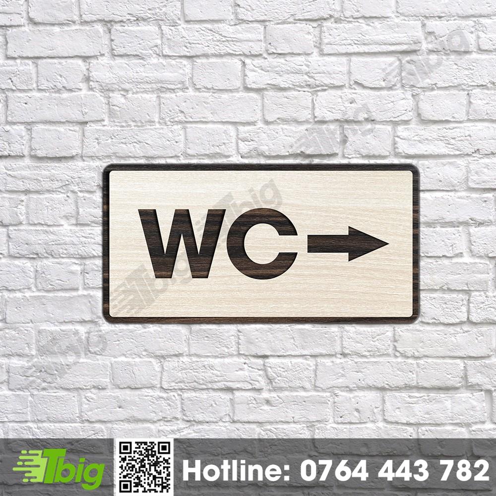 Bảng chỉ hướng WC bằng gỗ