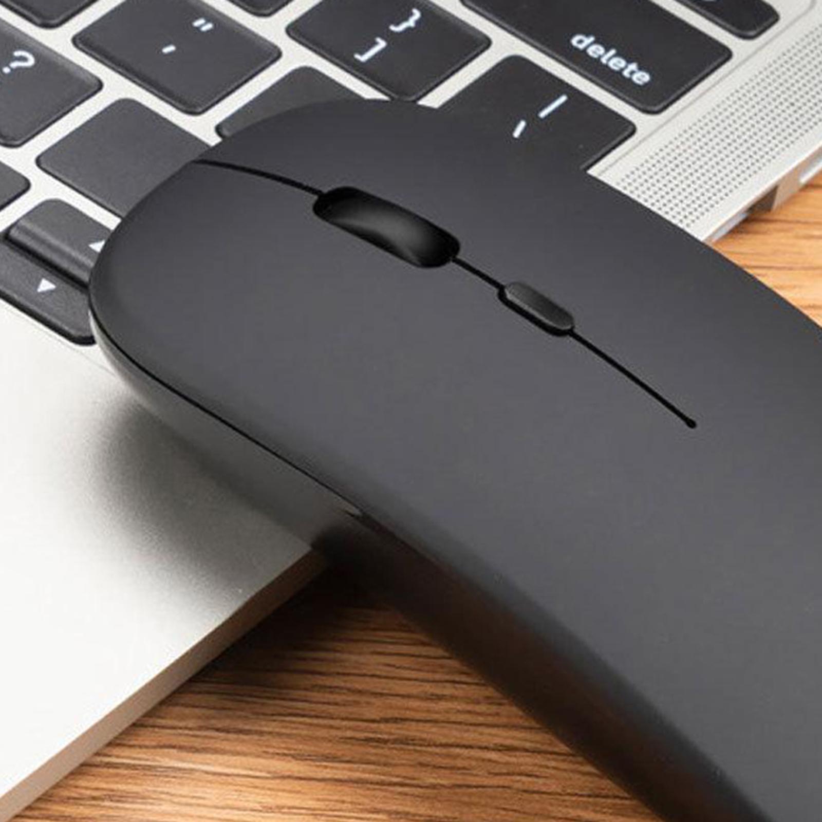 2xSilent LED Wireless Mouse Rechargeable Optical Office Laptop Black