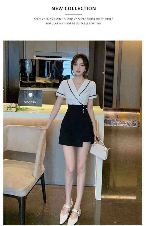 SET BỘ ÁO CỔ VEST PHỐI VIỀN + QUẦN SHORT CAO CẤP (HÀNG NHẬP)