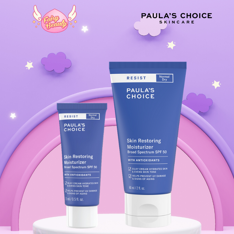 Kem chống nắng phổ rộng cho da khô lão hóa Paula's Choice Resist Skin Restoring Moisturizer SPF 50 (Mã 7970)