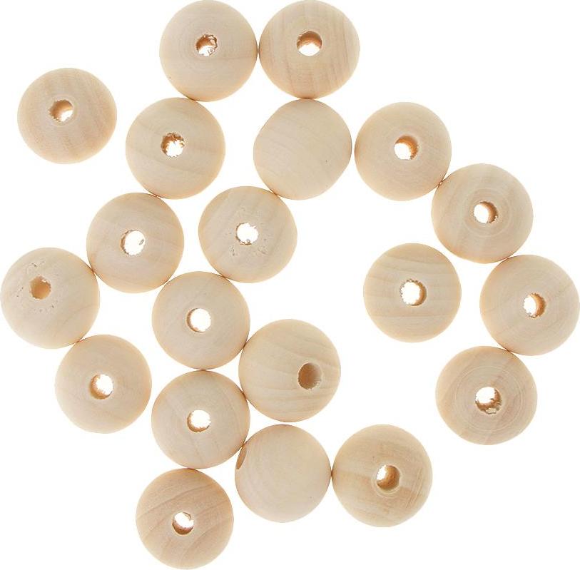 20 Pieces Round Wood Beads Loose Spacer Beads for Jewelry Crafting