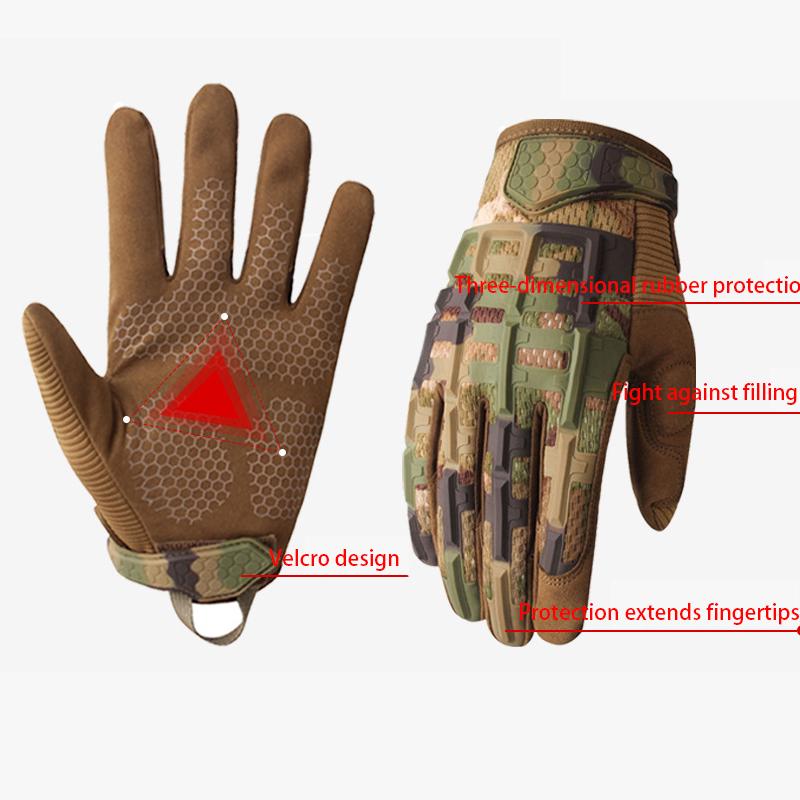 Quân Sự Găng Tay Chiến Thuật Airsoft Tập Gym Tay Thể Thao Xe Đạp Xe Máy Xe Đạp Găng Tay Cắm Trại Ngoài Trời Cao Su Bảo Vệ