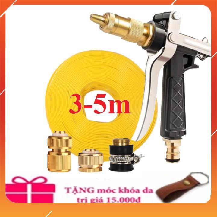 Bộ dây vòi xịt bơm nước tưới rửa ,tăng áp 3 lần,loại 3m, 5m 206236 đầu đồng,cút đồng,nối đồng+ móc khoá