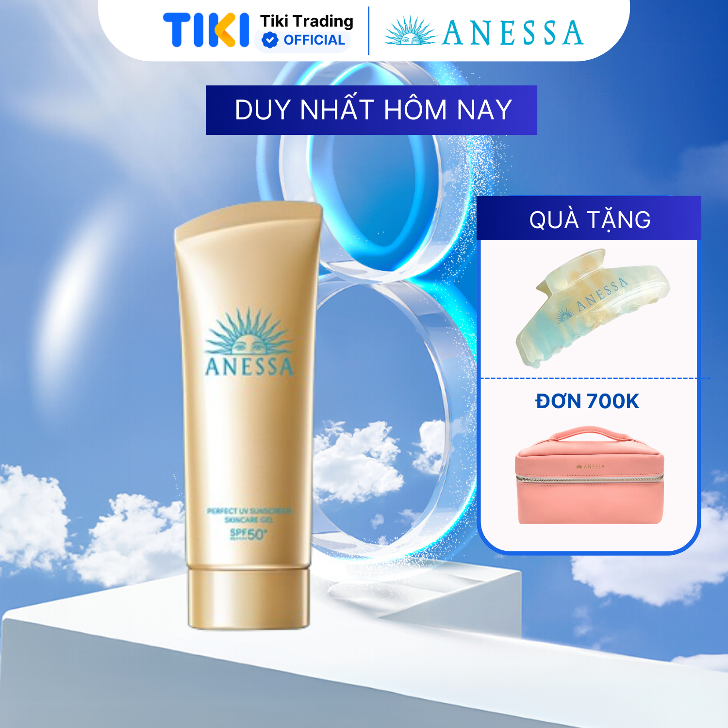 Kem chống nắng dạng gel dưỡng ẩm bảo vệ hoàn hảo Anessa Perfect UV Sunscreen Skincare Gel SPF50+ PA++++ 90g