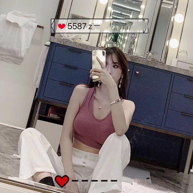 Áo bra tập gym thể thao dây chéo đan lưng mút vừa siêu đẹp