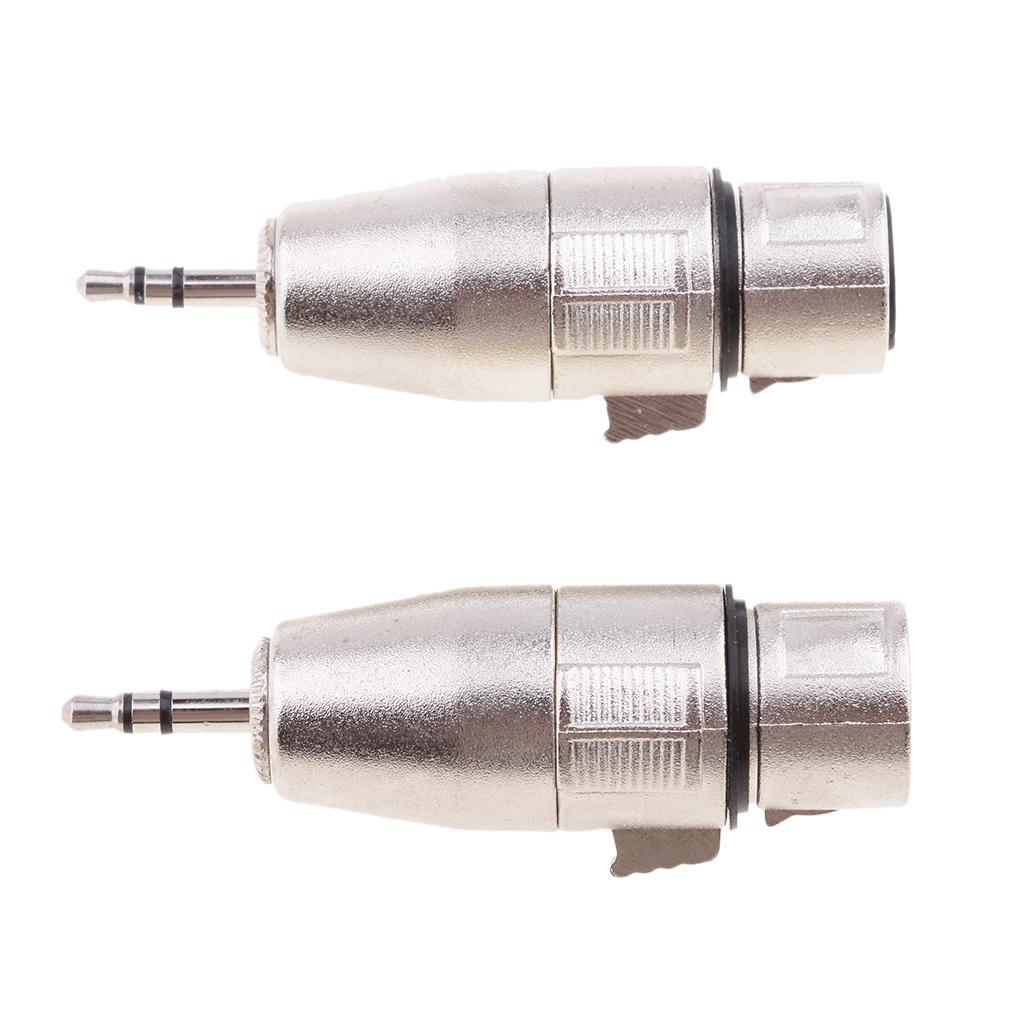 2 Pieces 3.5mm Jack Male Microphone Adapter to 3-pin XLR Male Connector for Camcorders, Recorders, & Mixers