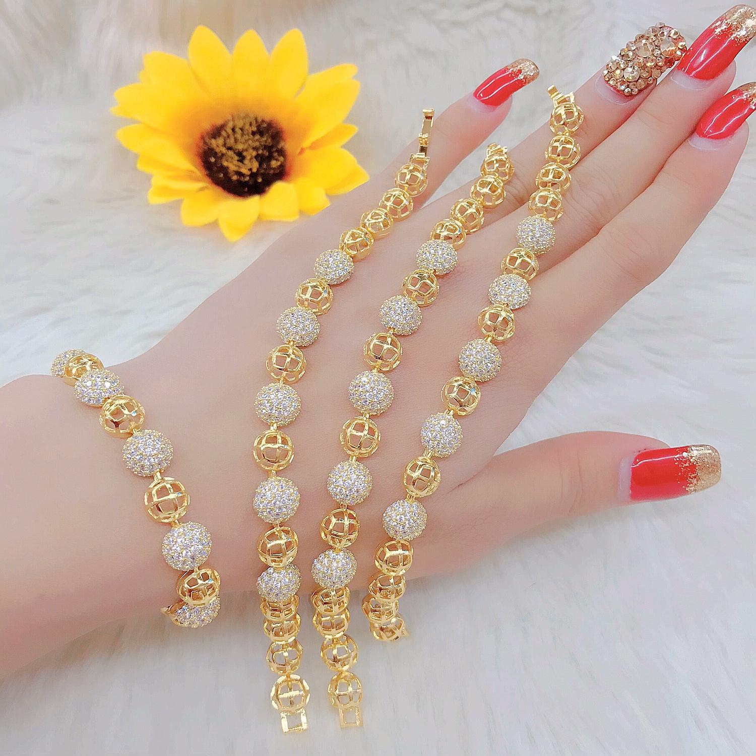 Lắc Tay Nữ Hạt Châu Mạ Vàng 18K Mã số 08024.02158 - Mang đi chơi, đi tiệc đều được - Tặng Kèm Hộp