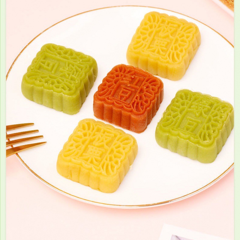 Khuôn trung thu lò xo 2023 - 4 mặt Hoa hình vuông 125g