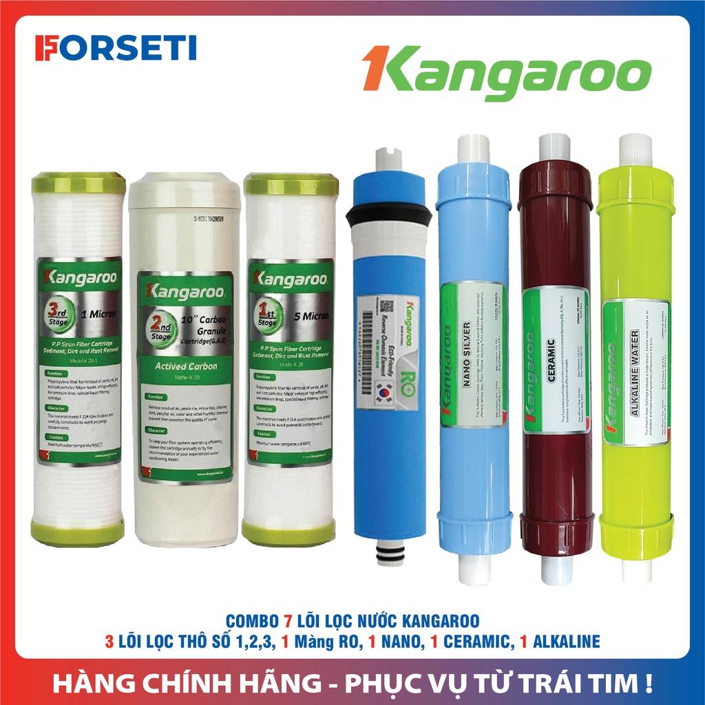 Hàng chính hãng Trọn bộ 7 lõi lọc nước Kangaroo dùng cho máy lọc nước Kangaroo KG104A-VTU